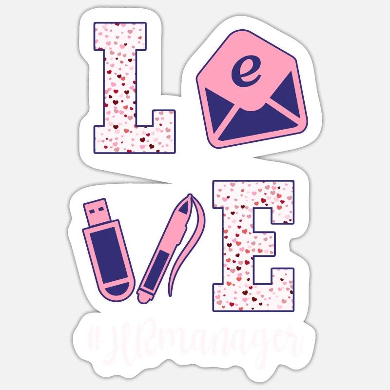 Chers responsables RH, Saint-Valentin - Sticker taille S (10 x 10 cm) - blanc mat