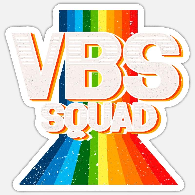 VBS Squad Bible Shool - Sticker taille S (10 x 10 cm) - blanc mat