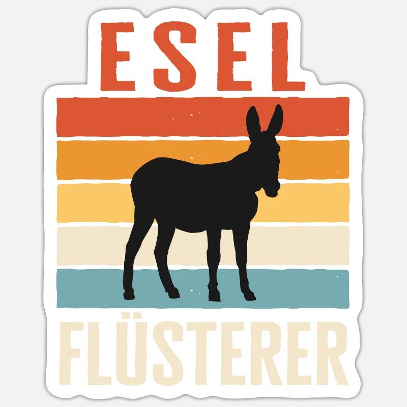 Esel Eselchen Maultier Muli - Sticker Größe S (10 x 10 cm) - Mattweiß