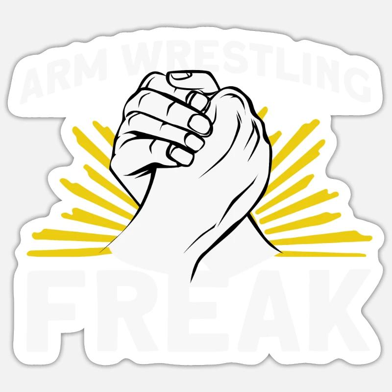 Bras de fer - Sticker taille S (10 x 10 cm) - blanc mat
