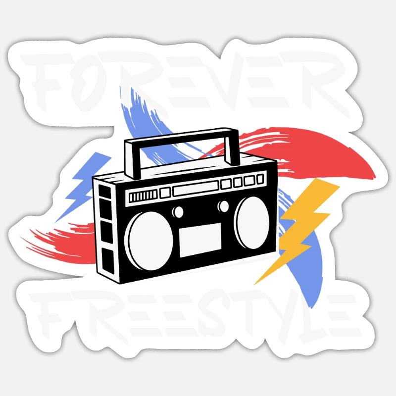 Breakdance - Sticker taille S (10 x 10 cm) - blanc mat