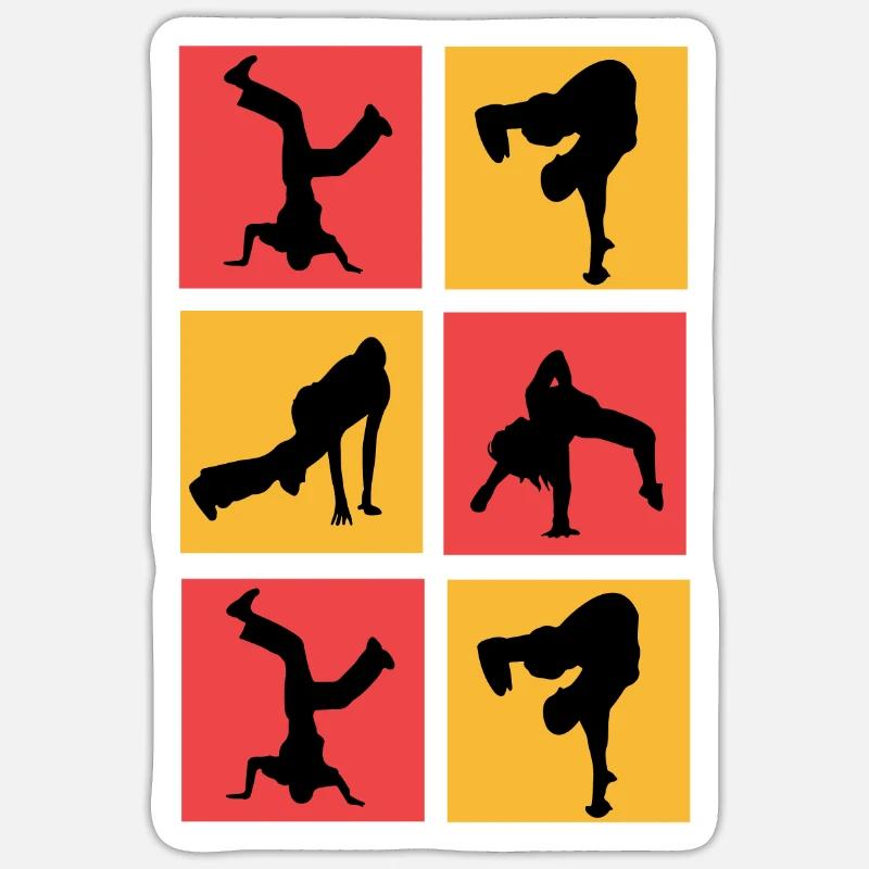 Breakdancing - Sticker Größe S (10 x 10 cm) - Mattweiß