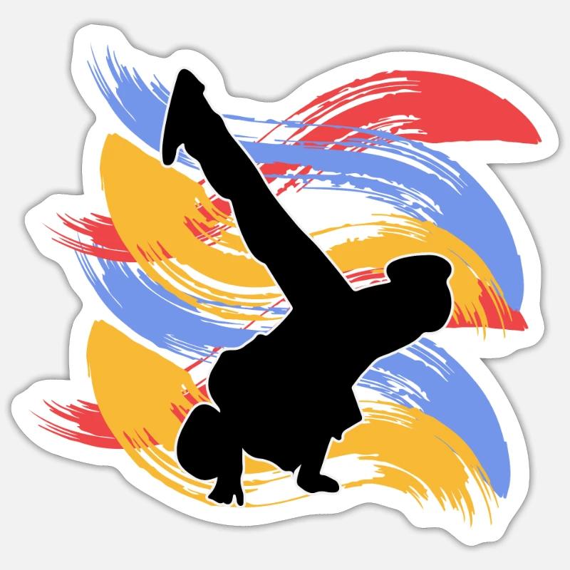 Breakdance - Sticker taille S (10 x 10 cm) - blanc mat