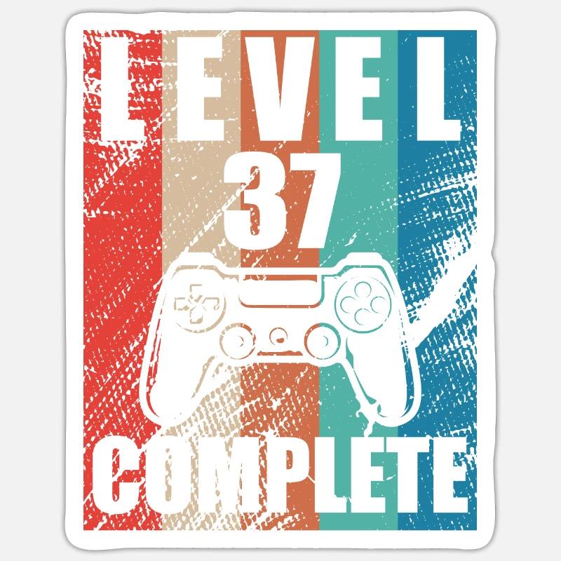 Niveau 37 complete - Sticker taille S (10 x 10 cm) - blanc mat