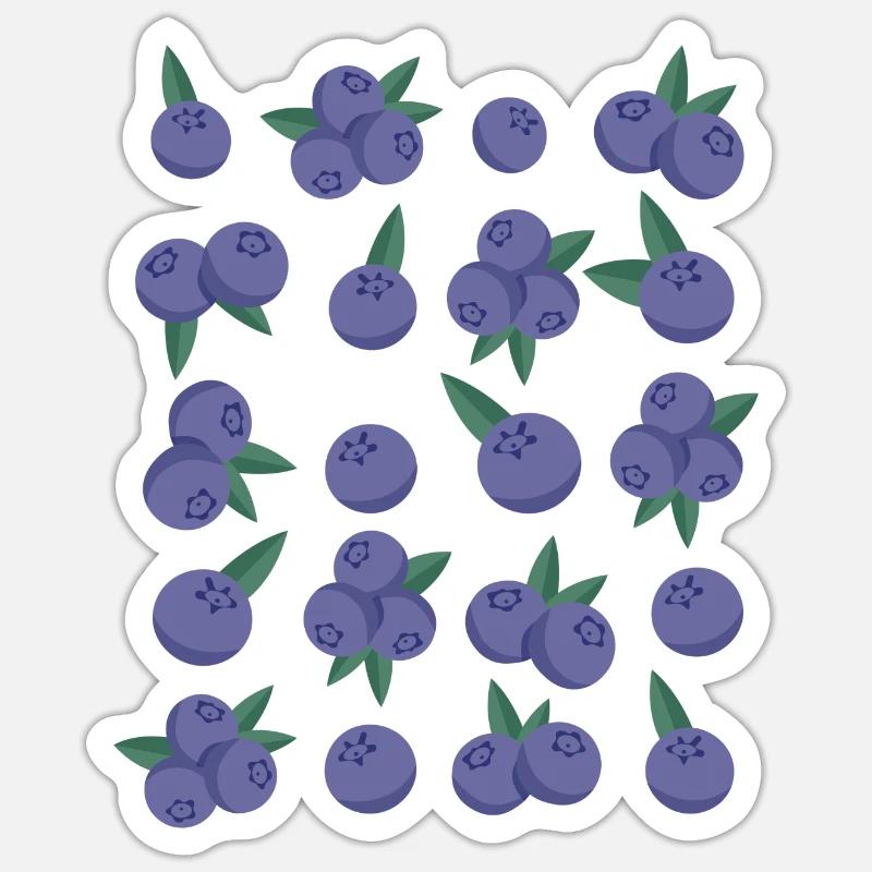 Blueberries Berries Fruit Pattern Sticker size S (10 x 10 cm)