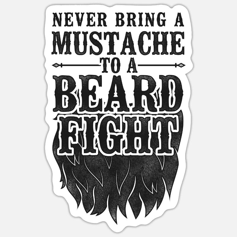 Beard Lover Bearded Man Never - Sticker Größe S (10 x 10 cm) - Mattweiß