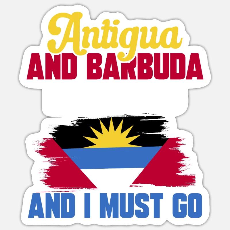 Drapeau d’Antigua-et-Barbuda - Sticker taille S (10 x 10 cm) - blanc mat
