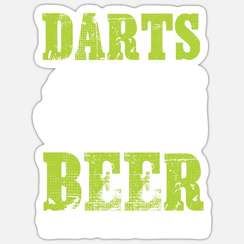 bier und dart - Sticker Größe S (10 x 10 cm) - Mattweiß