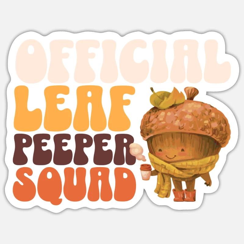 Leaf Peeper Squad Herbst Laub Leaf Peeping Herbst Sticker Größe S (10 x 10 cm)