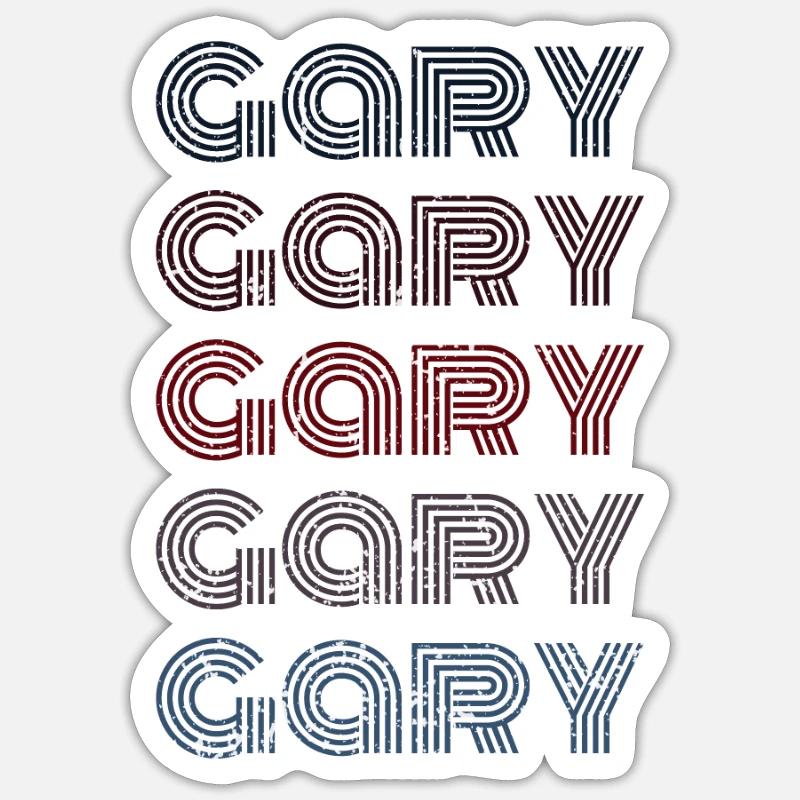 70s Retro Name Vintage Personalized Gary - Sticker size S (10 x 10 cm) - white matte