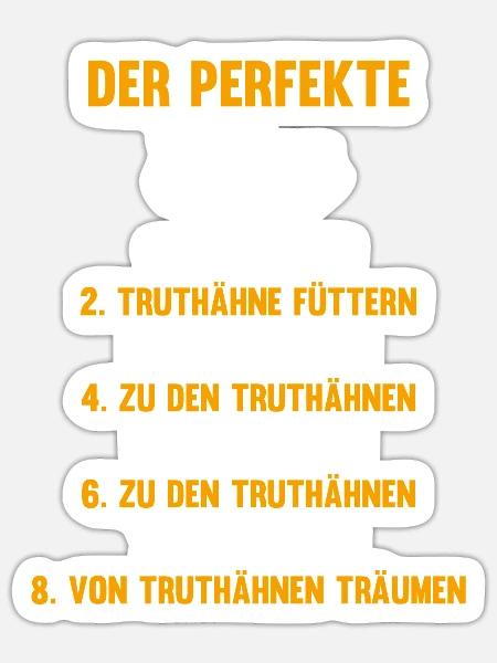 Truthuhn Truthahn - Sticker Größe S (10 x 10 cm) - Mattweiß
