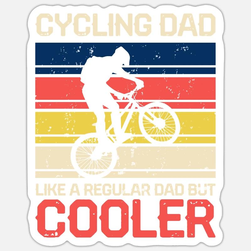 Bicycle Dad - Sticker size S (10 x 10 cm) - white matte