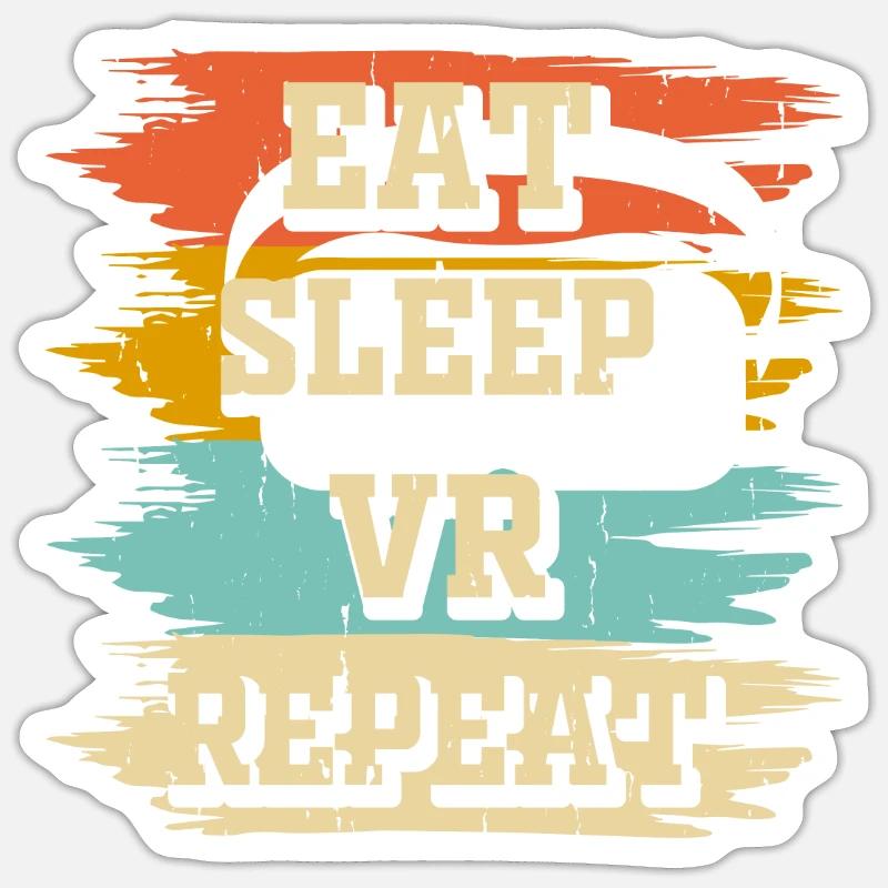 VR Virtual Reality - Sticker size S (10 x 10 cm) - white matte