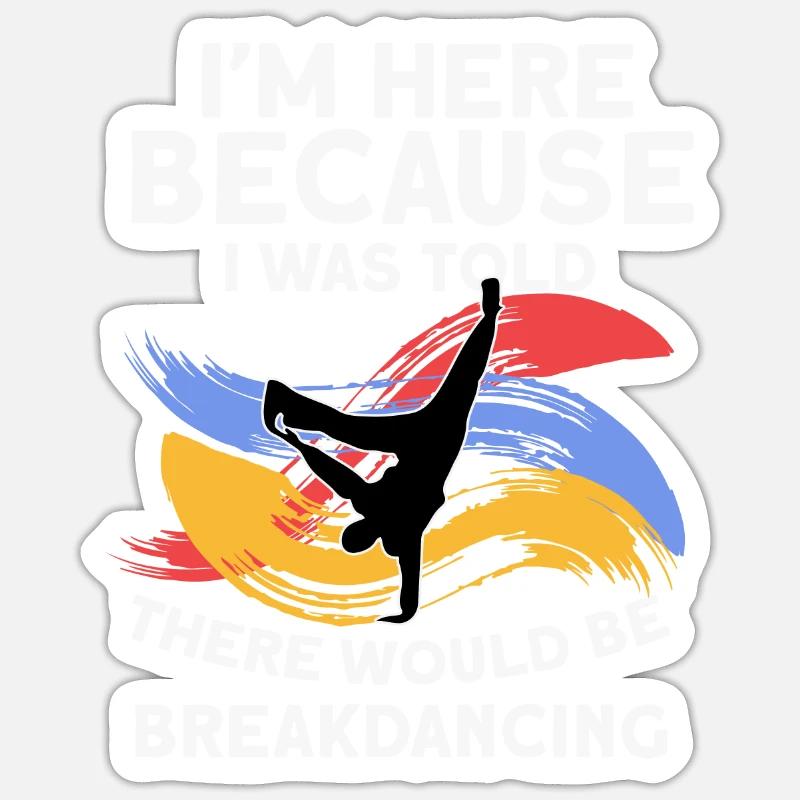 Breakdance - Sticker taille S (10 x 10 cm) - blanc mat