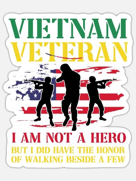 Us Army Vietnam Veteran - Sticker Größe S (10 x 10 cm) - Mattweiß