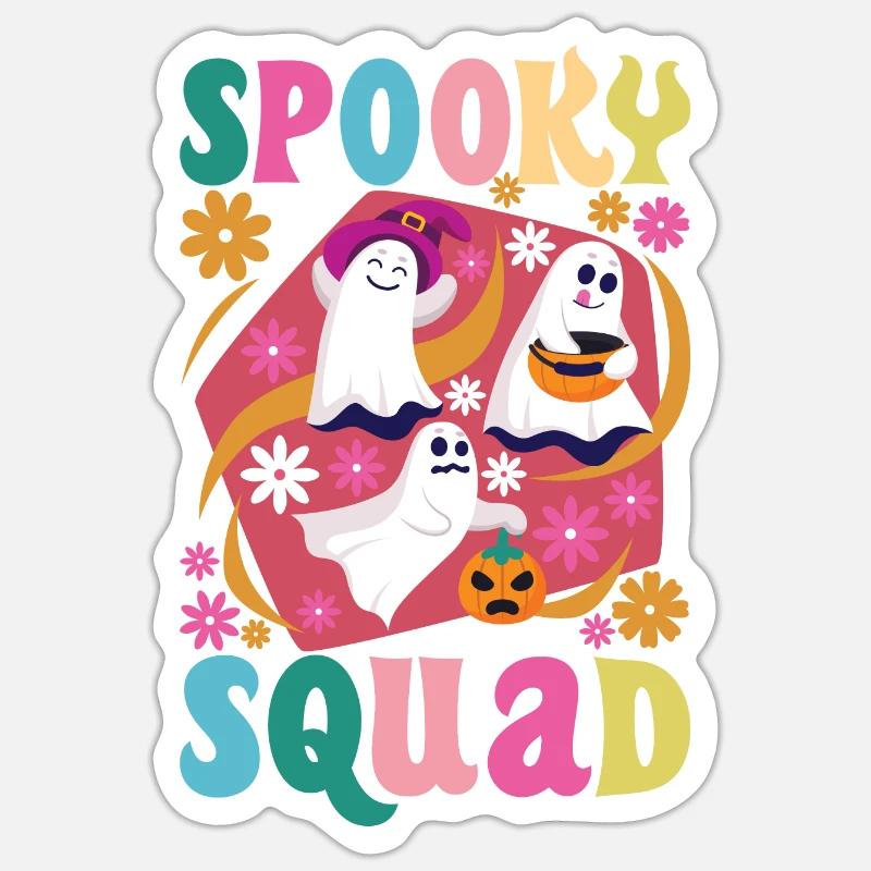 Spooky Squad - Sticker Größe S (10 x 10 cm) - Mattweiß