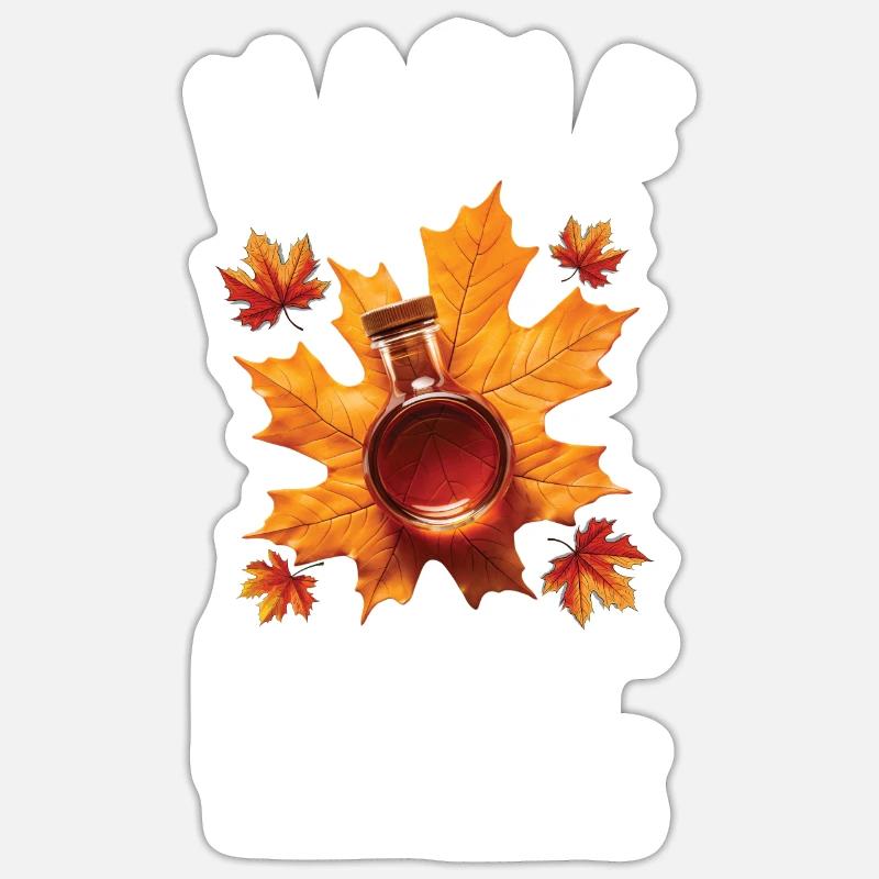 Sirop d’érable canada tradition et cônes Sticker taille S (10 x 10 cm)
