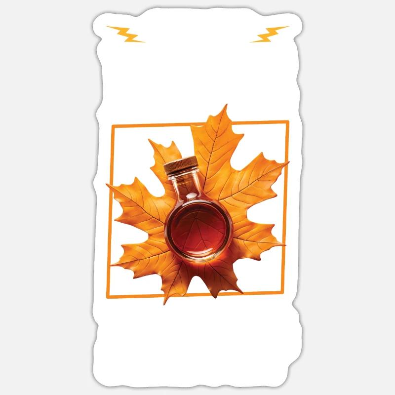 Sirop d’érable canada tradition et cônes Sticker taille S (10 x 10 cm)