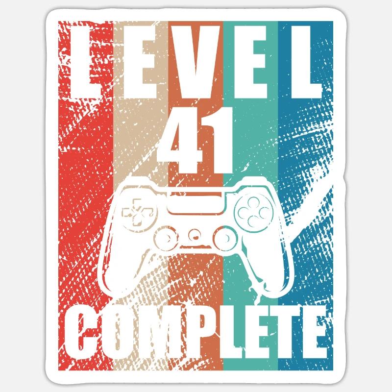 Niveau 41 complete - Sticker taille S (10 x 10 cm) - blanc mat
