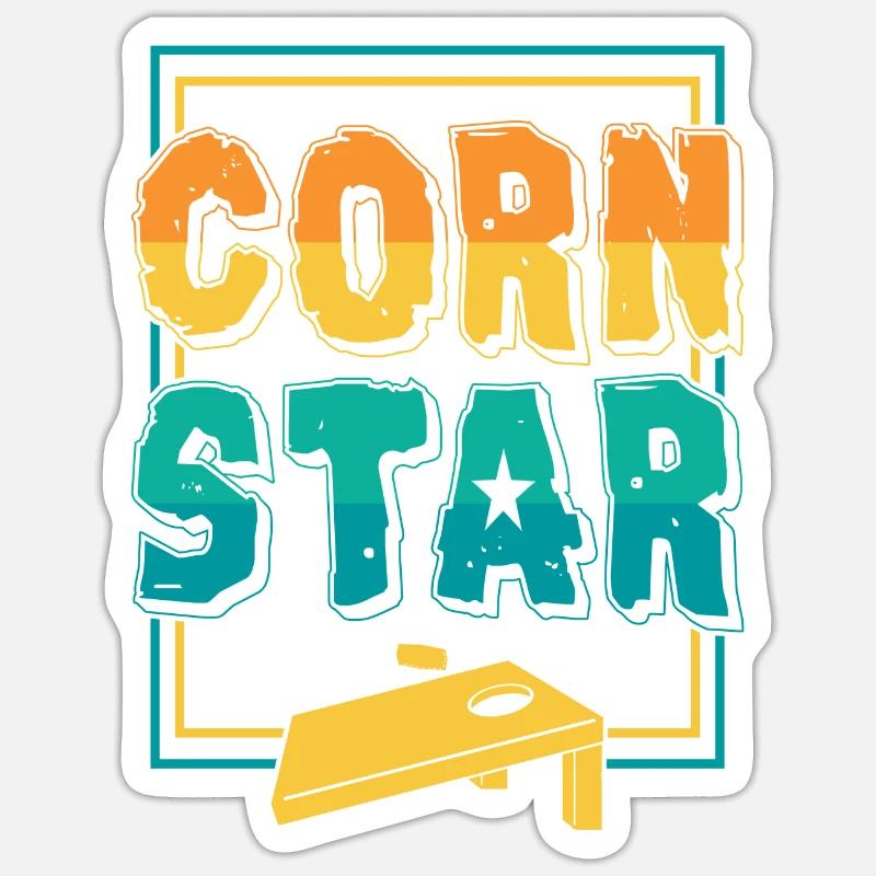 Cornstar Cornhole Jeu drôle Sticker taille S (10 x 10 cm)