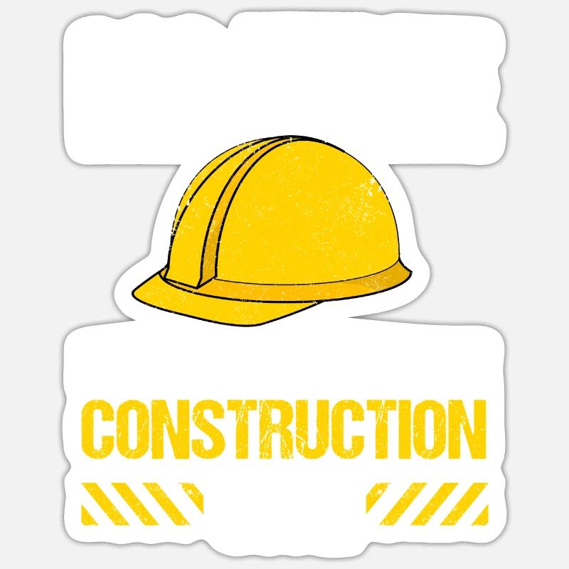 Bagger Baggerfahrer Baustelle Arbeit - Sticker Größe S (10 x 10 cm) - Mattweiß