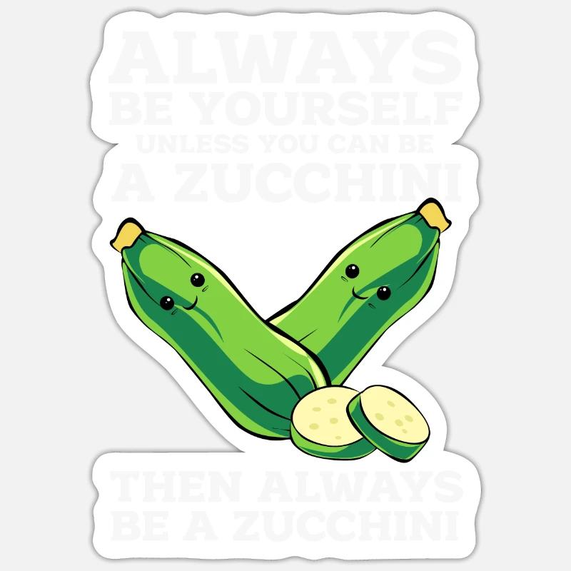Zucchini - Sticker Größe S (10 x 10 cm) - Mattweiß