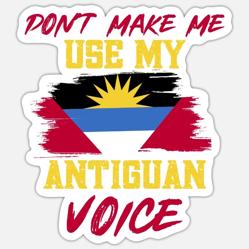 Drapeau d’Antigua-et-Barbuda - Sticker taille S (10 x 10 cm) - blanc mat