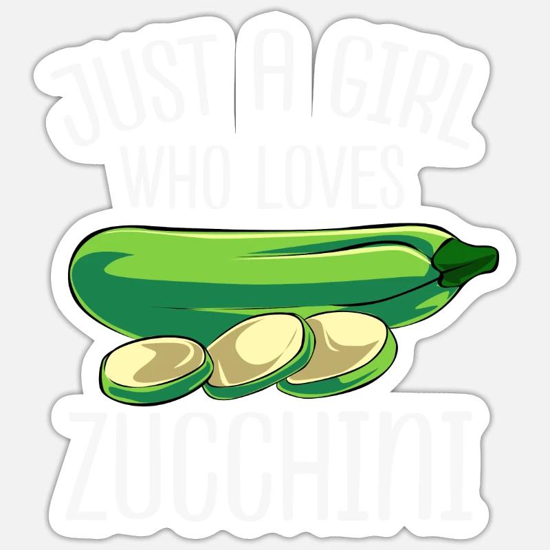 Courgette - Sticker taille S (10 x 10 cm) - blanc mat