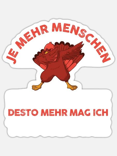 Truthuhn Truthahn - Sticker Größe S (10 x 10 cm) - Mattweiß