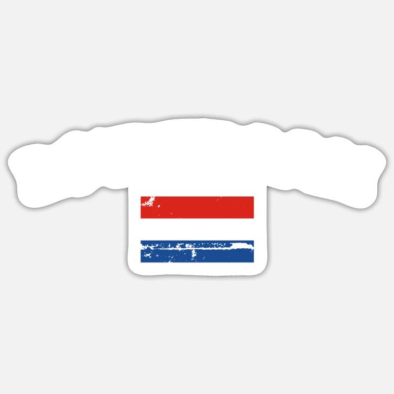 Rotterdam, Pays-Bas, Drapeau d’époque - Sticker taille S (10 x 10 cm) - blanc mat