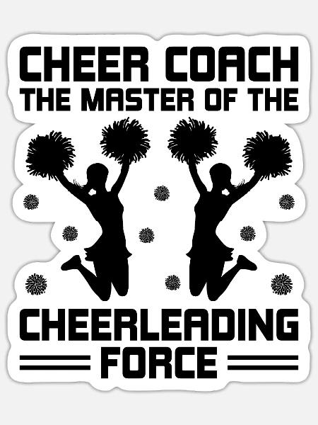Cheerleading Coach Cheer Coach Cheerleader Cheer T - Sticker Größe S (10 x 10 cm) - Mattweiß