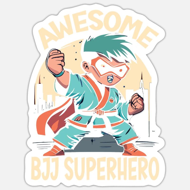 Jiu Jitsu - Sticker taille S (10 x 10 cm) - blanc mat