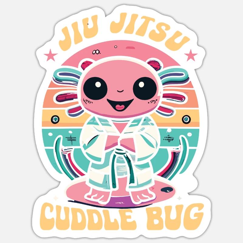 Jiu Jitsu - Sticker taille S (10 x 10 cm) - blanc mat