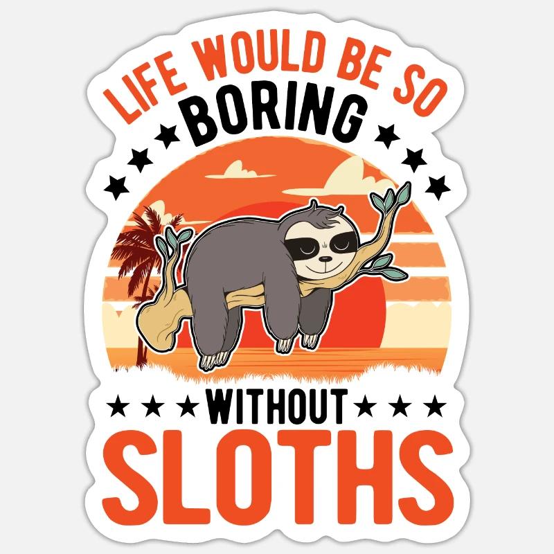 Sloth Gift Sloth - Sticker size S (10 x 10 cm) - white matte