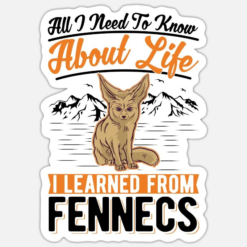 Fennek Geschenk Wüstenfuchs - Sticker Größe S (10 x 10 cm) - Mattweiß