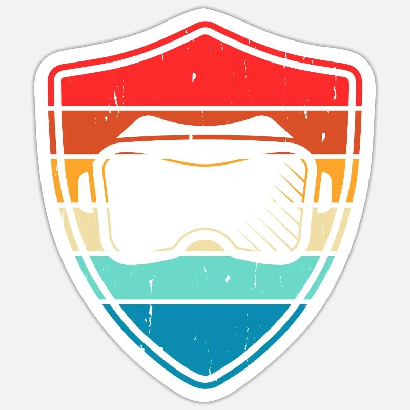 VR Virtuel Reality - Sticker Größe S (10 x 10 cm) - Mattweiß