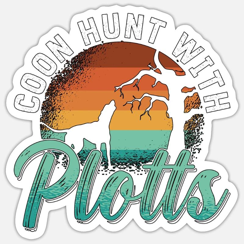 Coonhound Coon Hunt With Plotts Treeing Walker Sticker Größe S (10 x 10 cm)