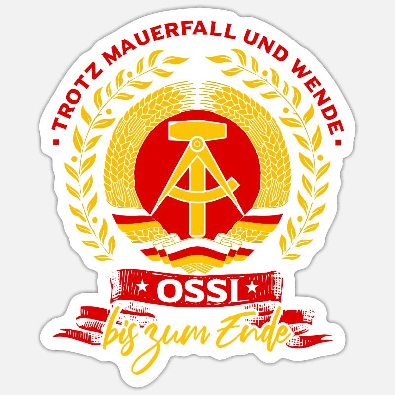 Ossi DDR Geschenk - Sticker Größe S (10 x 10 cm) - Mattweiß