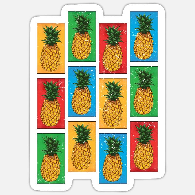 Tropical Fruit Fruit Gift Pop Art Pineapple Sticker size S (10 x 10 cm)