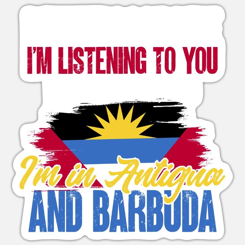 Drapeau d’Antigua-et-Barbuda - Sticker taille S (10 x 10 cm) - blanc mat