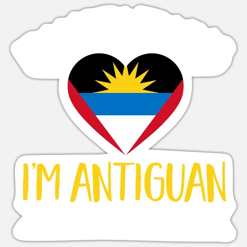 Drapeau d’Antigua-et-Barbuda - Sticker taille S (10 x 10 cm) - blanc mat