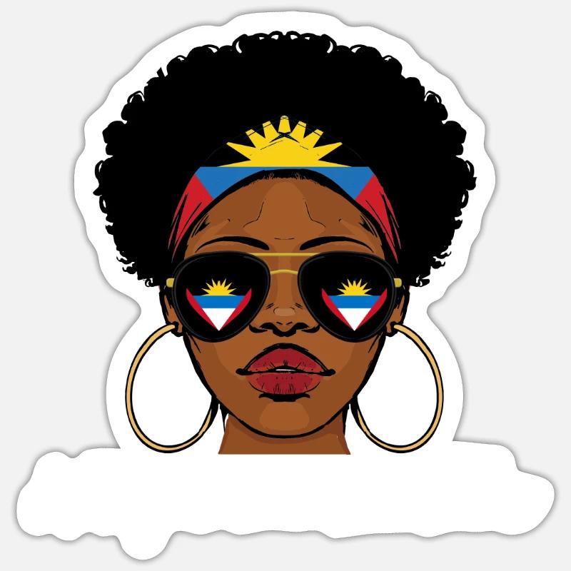 Drapeau d’Antigua-et-Barbuda - Sticker taille S (10 x 10 cm) - blanc mat