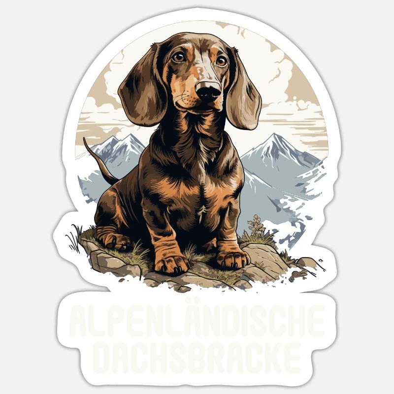 Alpenländische Dachsbracke - Sticker Größe S (10 x 10 cm) - Mattweiß