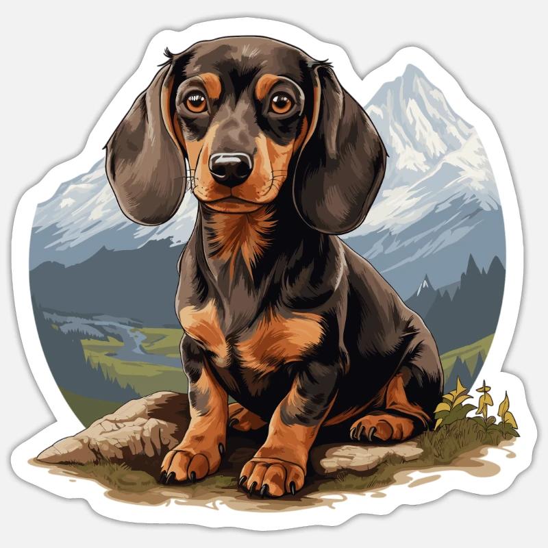 Alpine Badger Hound - Sticker taille S (10 x 10 cm) - blanc mat