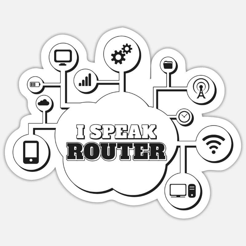 I Speak Router Networking Cloud Network Engineer - Sticker Größe S (10 x 10 cm) - Mattweiß