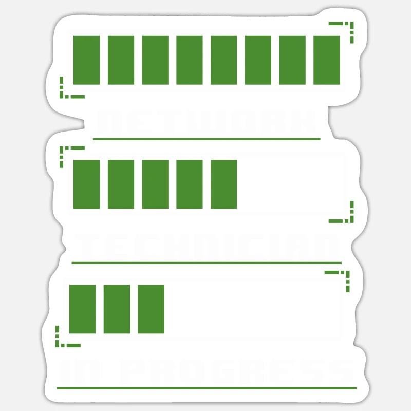 Network Technician In Progress Funny IT Tech Quote Sticker Größe S (10 x 10 cm)