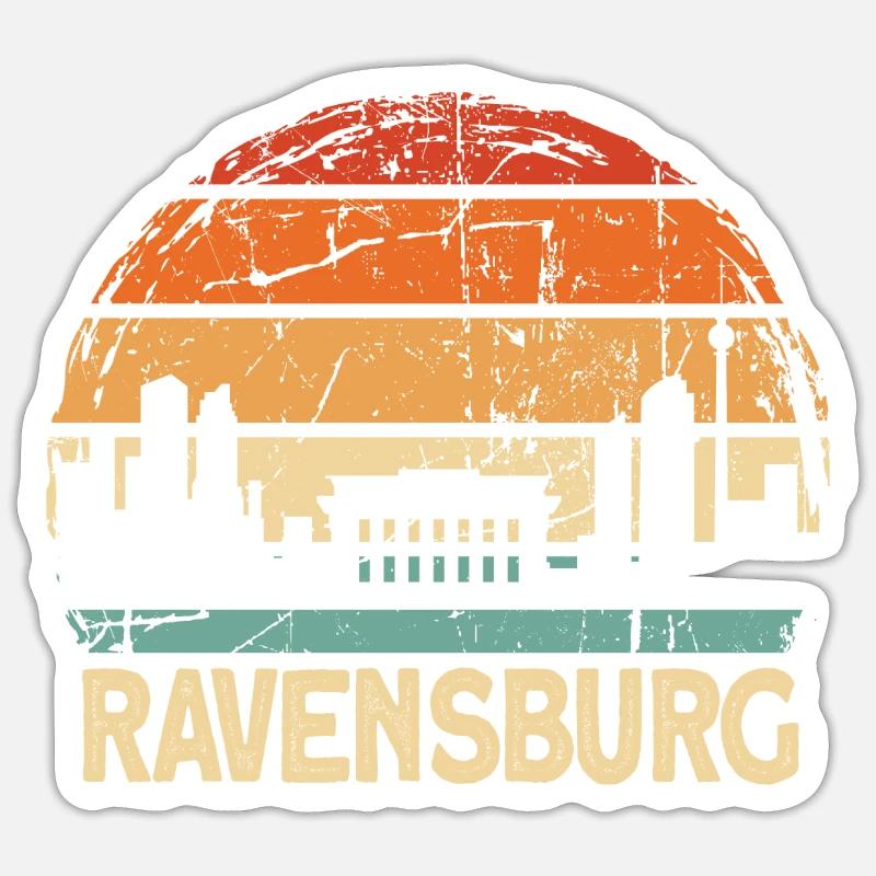 Ravensbourg - Sticker taille S (10 x 10 cm) - blanc mat