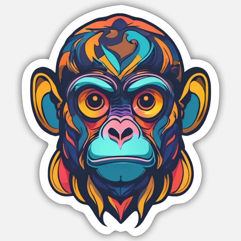 Monkey - Sticker size S (10 x 10 cm) - white matte