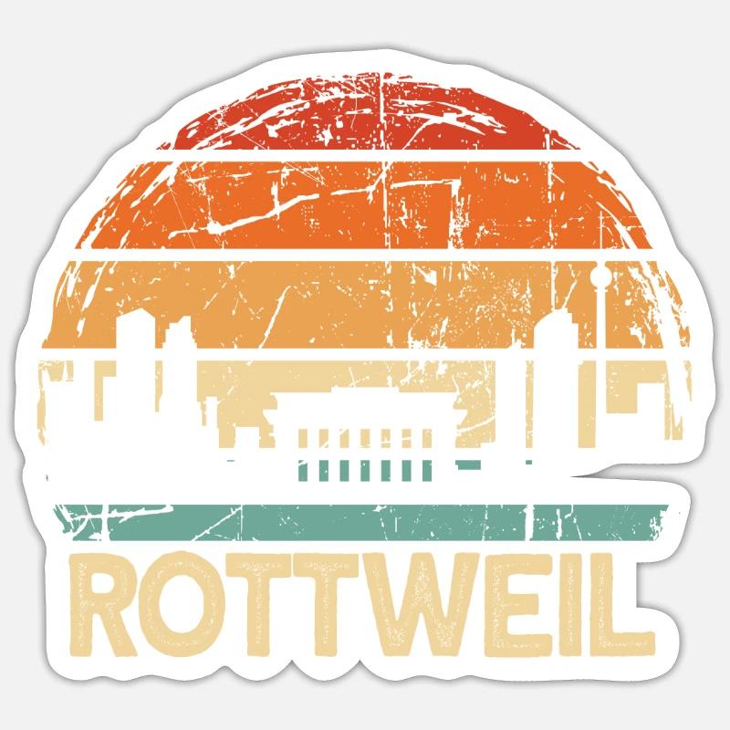 Rottweil - Sticker taille S (10 x 10 cm) - blanc mat
