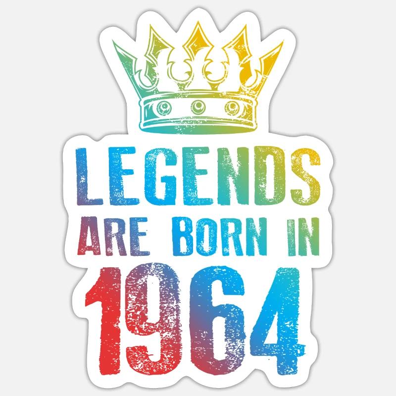1964 Légendes nées en - Sticker taille S (10 x 10 cm) - blanc mat